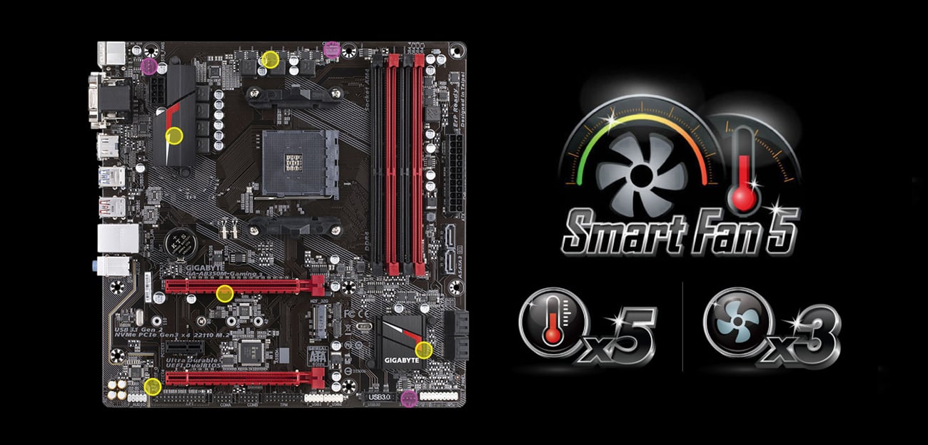 Gigabyte GA-AB350M-GAMING 3 - Płyta główna Socket AM4 - najlepsze